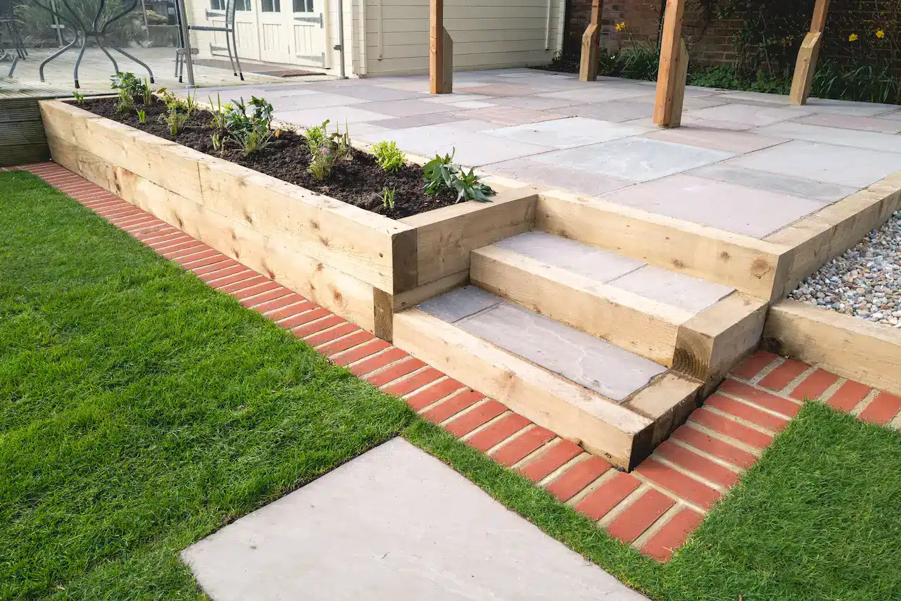 Wooden Stairs In The Garden Using Sleepers In Your Garden