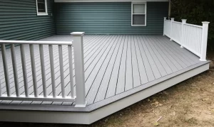 Decking In A Corner With Railings